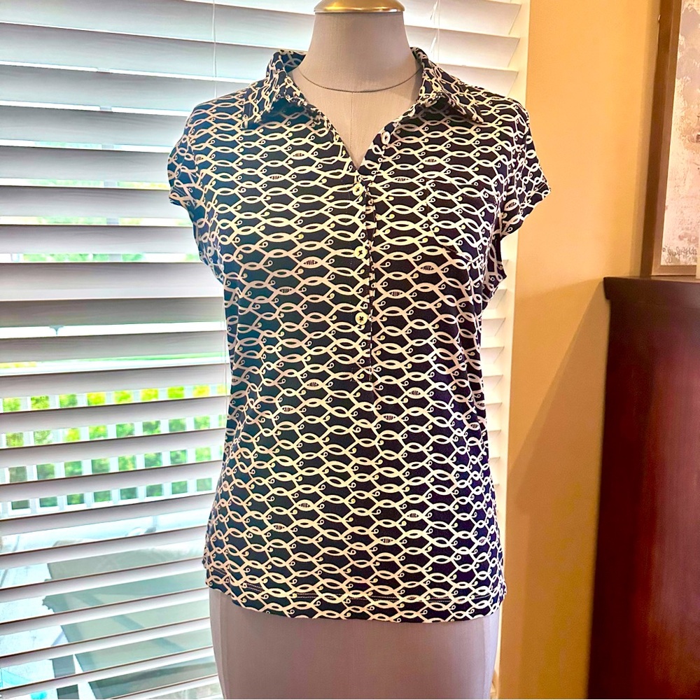 HTF Lilly Pulitzer Navy Top Small